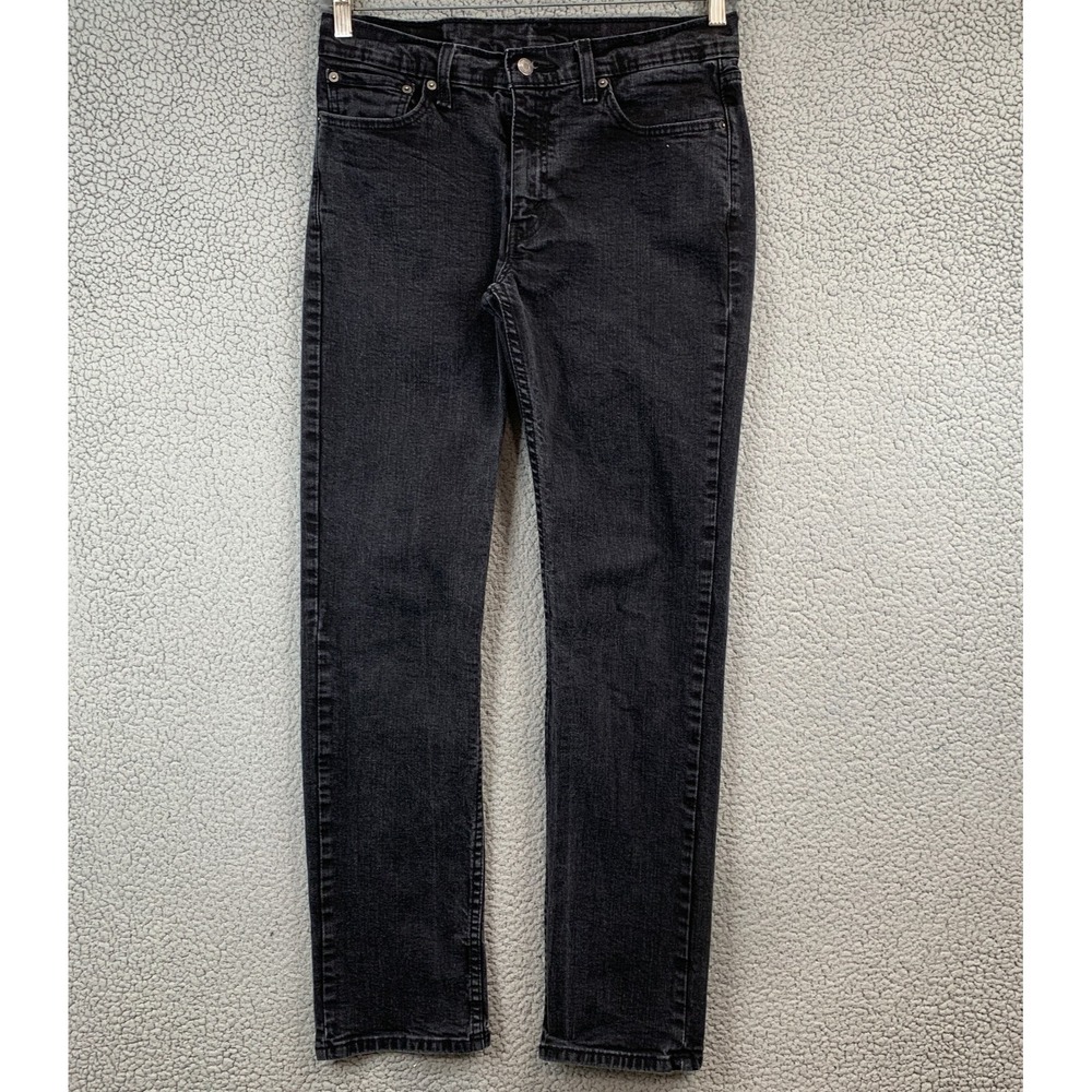 Levi's 514 Slim Straight Jeans Mens 32x34 Black Good Stretch Denim Pants